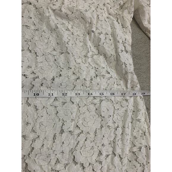 Nicole by Nicole Miller Dress Womens 8 Feminine White Lace Cottage Core Tunic - Picture 11 of 13